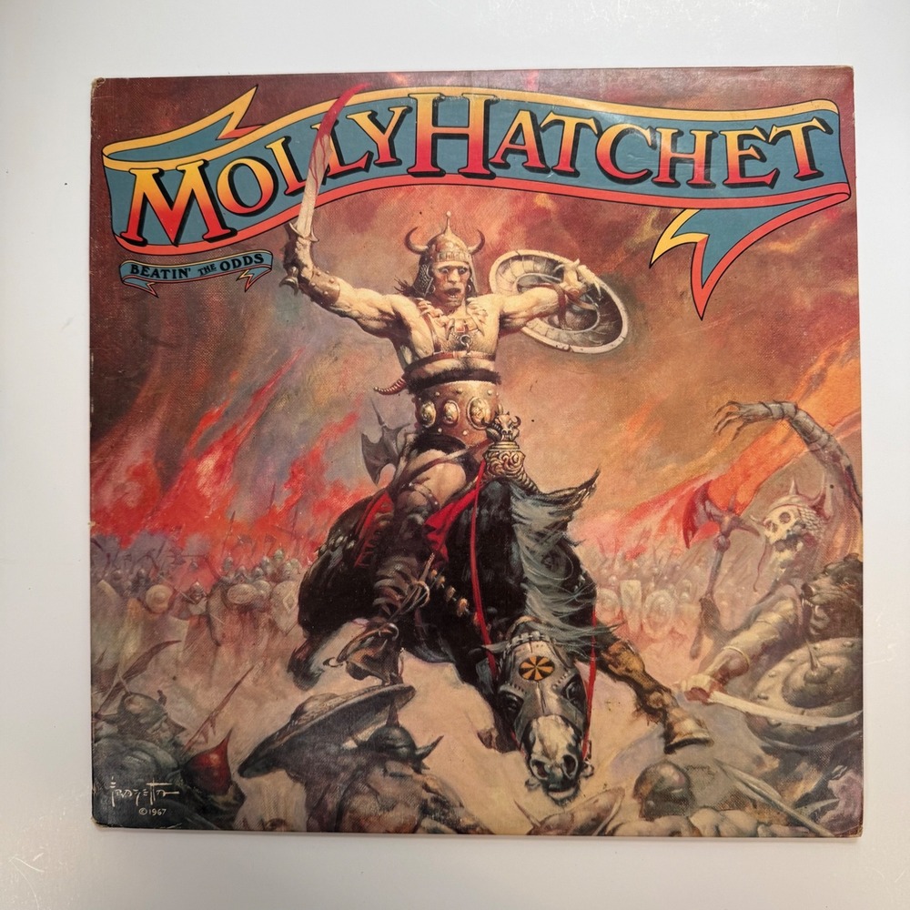 Molly Hatchet Vinyl 12" Beatin' the Odds 1980 FE 36572 Southern Rock Frazetta